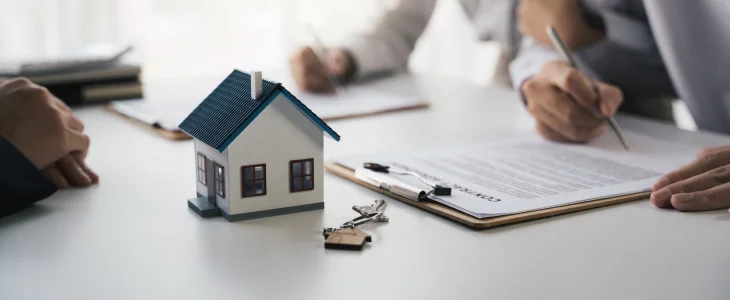 Mortgage loan office with an applicant